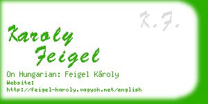 karoly feigel business card